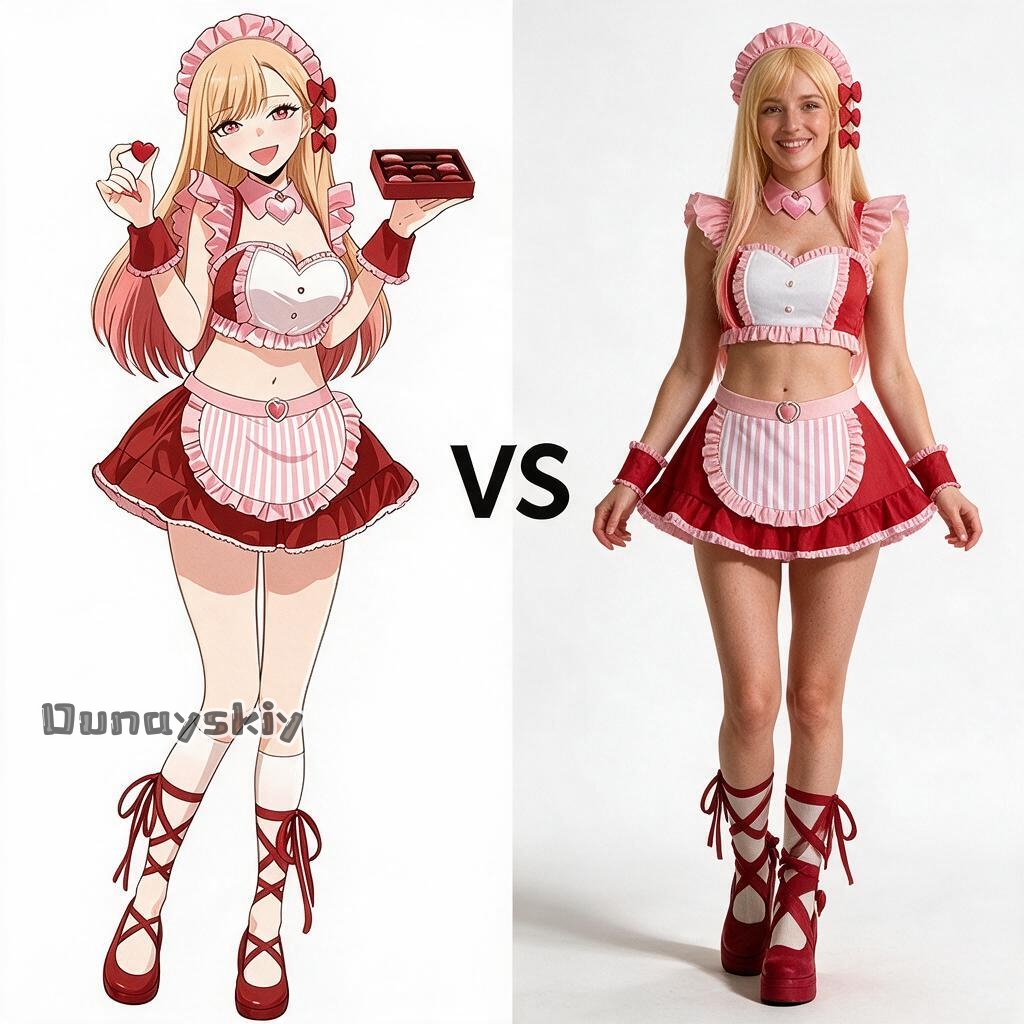 마린 키타가와 ‌   분홍색 메이드 코스튬, 귀여운 애 - Kitagawa Anime Cosplay 리뷰 및 가격
